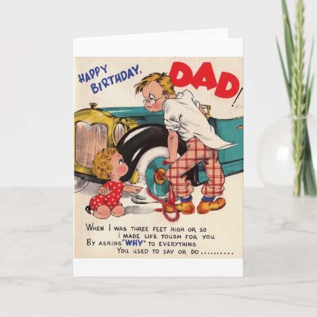Retro Happy Birthday Vater Geburtstagkarte Karte (Vorderseite)