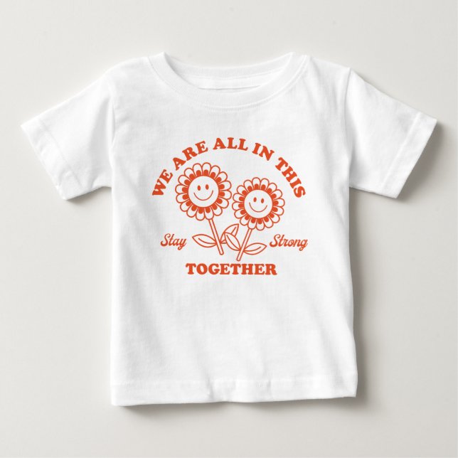 Retro Happy Blume Graphic Baby T-shirt (Vorderseite)