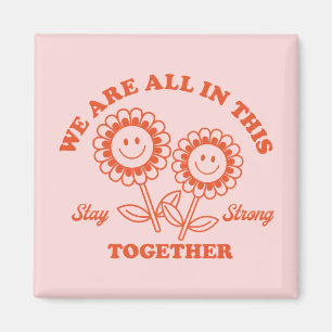 Retro Happy Blume Graphic Magnet