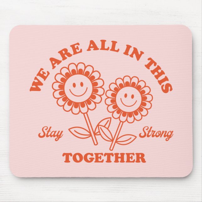 Retro Happy Blume Graphic Mousepad (Vorne)