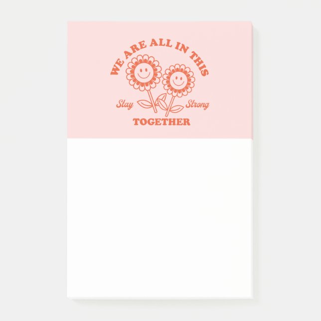 Retro Happy Blume Graphic Post-it Klebezettel (Vorderseite)