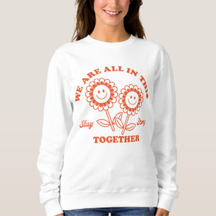 Retro Happy Blume Graphic Sweatshirt