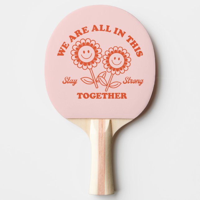 Retro Happy Blume Graphic Tischtennis Schläger (Vorderseite)