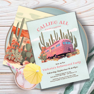 Retro Happy Campers Retirement Party Einladung