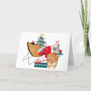 RETRO HAPPY CHOWLIDAYS  Chow Chow Art cards Feiertagskarte