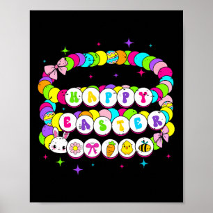 Retro Happy Easter Bracelet Bunny Spring Funny Est Poster