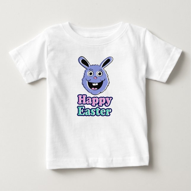 Retro Happy Easter Bunny Baby T-shirt (Vorderseite)