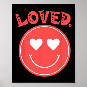 Retro Happy Face Herz Geliebter Tee Lächeln Gesich Poster