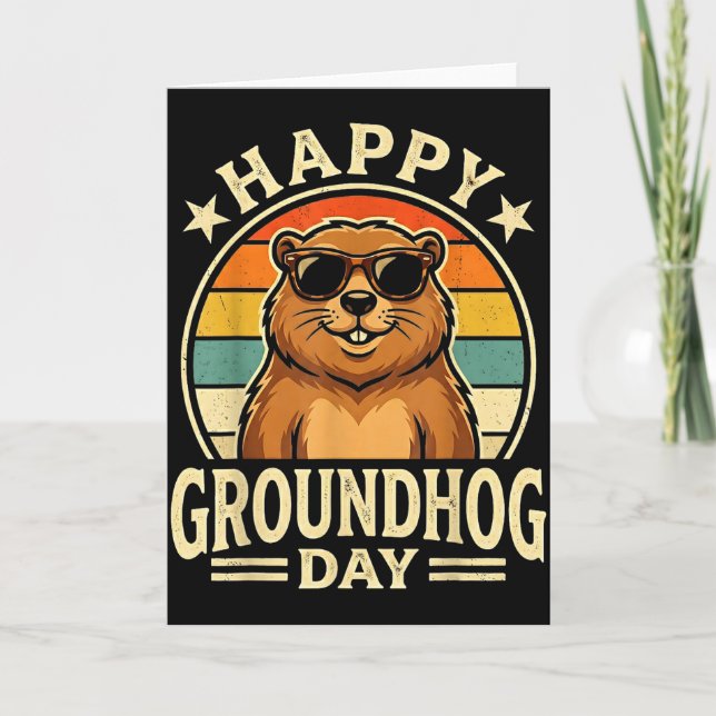 Retro Happy Groundhog Day Cool Ground Hog Day 2026 Karte (Vorderseite)