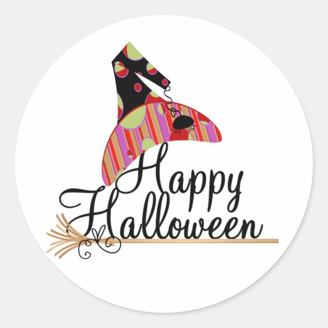 Retro Happy Halloween Runder Aufkleber (Vorderseite)