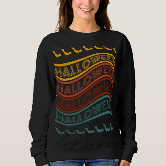 Retro Happy Halloween Sweatshirt (Vorderseite)