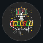 Retro Happy Kwanza Christmas African American Cand Runder Aufkleber<br><div class="desc">Retro Happy Kwanza Christmas American Candles</div>