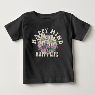Retro Happy Mind Happy Life Baby T-shirt
