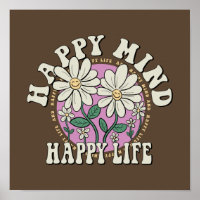 Retro Happy Mind Happy Life