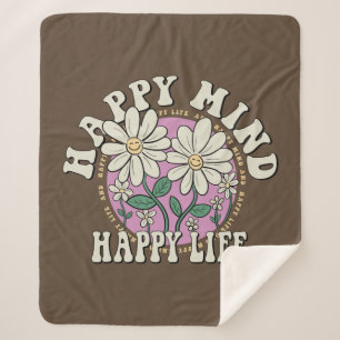 Retro Happy Mind Happy Life Sherpadecke