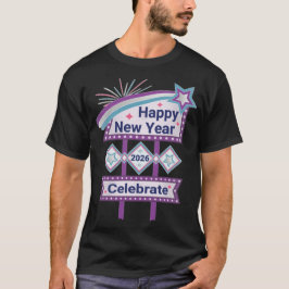 Retro Happy New Year Sign - Celebrate Marquee T-Shirt