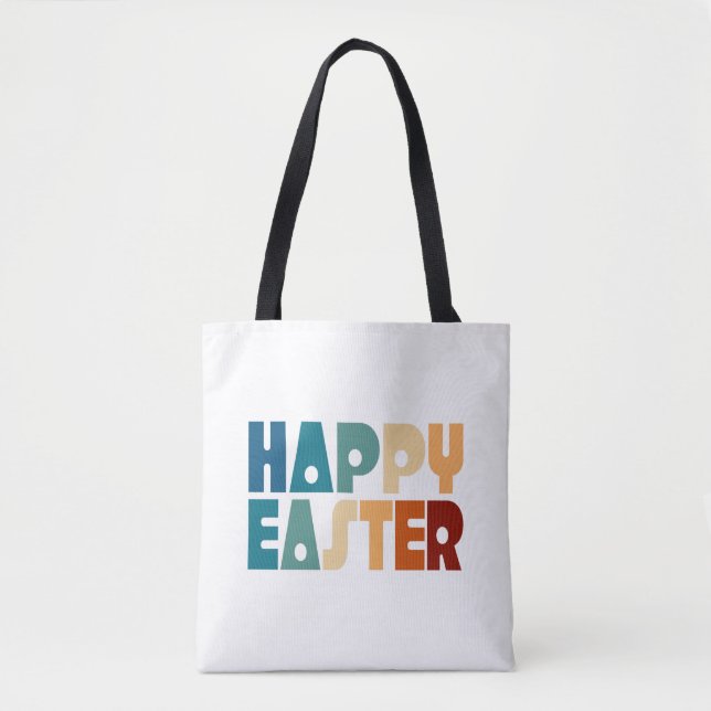 Retro Happy Oaster Typografie | Tragetasche Tasche (Vorderseite)