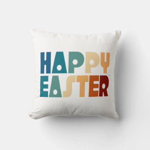 Retro Happy Ostertypografie  Kissen