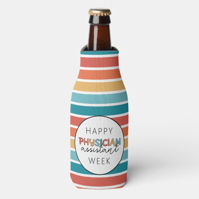 Retro Happy Physician Assistant Week Flaschenkühler (Flaschenvorderseite)