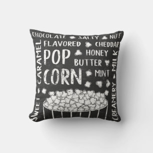 Retro Happy Popcorn Party Throw Kissen
