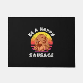 Retro Happy Sausage Dog Fußmatte