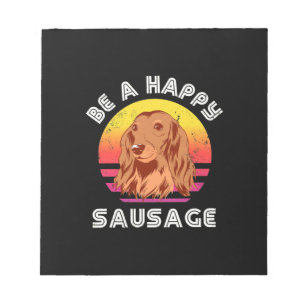 Retro Happy Sausage Dog Notizblock
