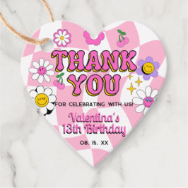 Retro Happy Smile Face Pink Geliebter Spaß Geburts Geschenkanhänger