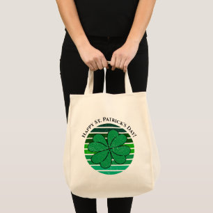 Retro Happy St. Patrick's Day Irish 4 Leaf Clover Tragetasche