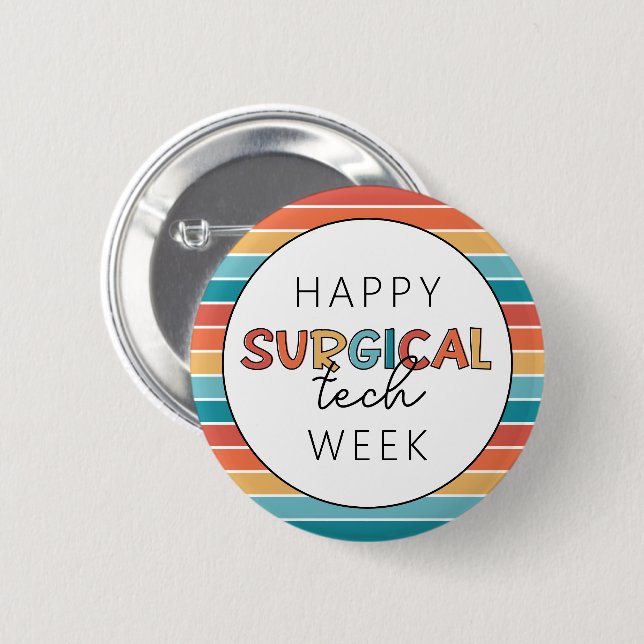 Retro Happy Surgical Tech Week Button (Vorne & Hinten)