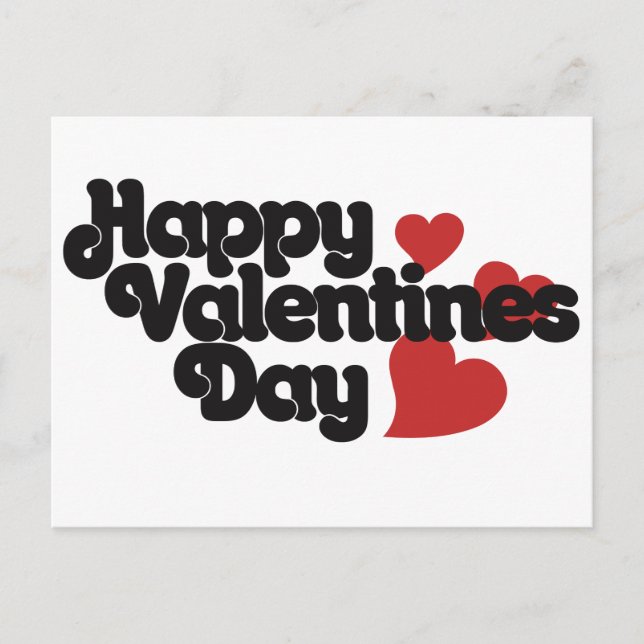 Retro Happy Valentines Day Feiertagspostkarte (Vorderseite)