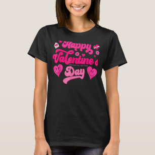 Retro Happy Valentines Day Hört Liebe Frauen Männe T-Shirt