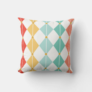 Retro-Harlekin-Diamant nahtloses Muster Kissen