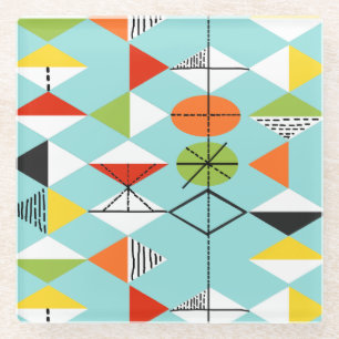 Retro Harlekin-Muster-Glas-Untersetzer Glasuntersetzer