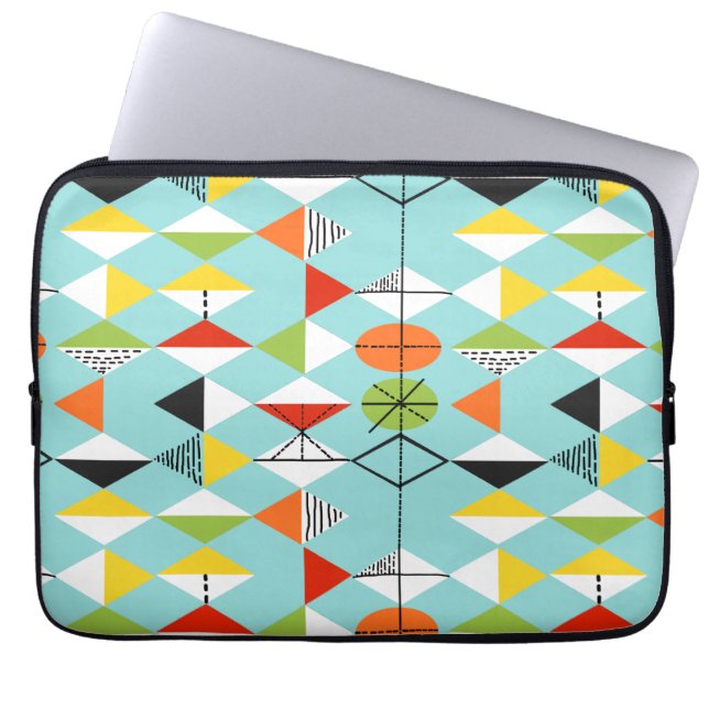 Retro-Harlekin-Muster-Laptop-Hülle Laptopschutzhülle (Vorderseite)