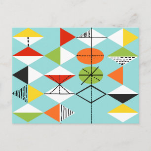 Retro-Harlekin-Muster-Postkarte Postkarte
