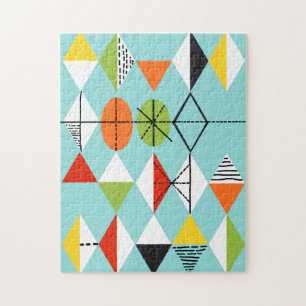 Retro Harlekin-Muster-Puzzlespiel