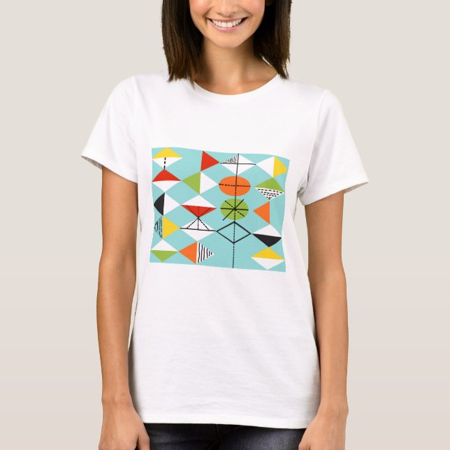 Retro Harlekin-Muster-T - Shirt (Vorderseite)