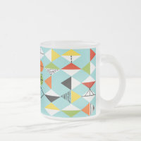 Retro Harlequin Muster Mattierte Tasse