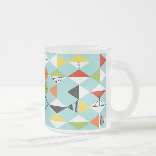Retro Harlequin Muster Mattierte Tasse (Rechts)