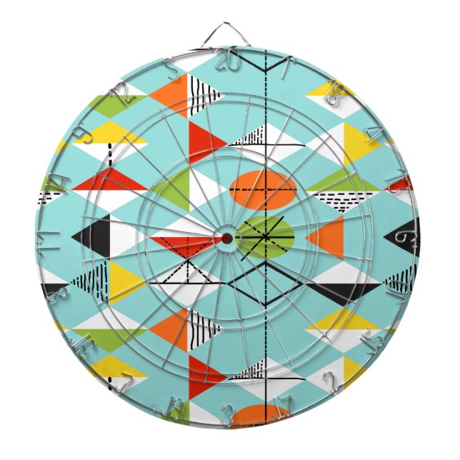 Retro Harlequin Pattern Dart Board Dartscheibe (vorne)