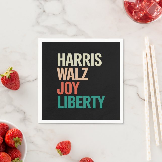 Retro Harris Waltz 2024 Harris Walz Joy Liberty Serviette (Beispiel)