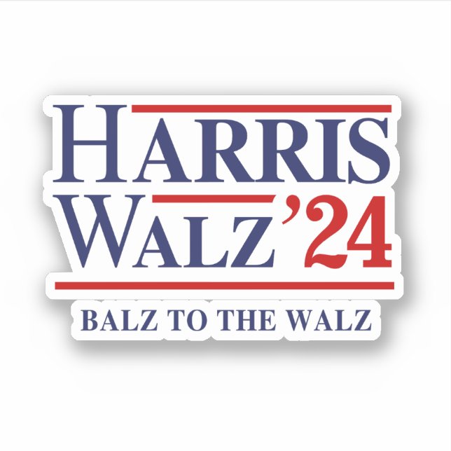 Retro Harris Walz '24 - Balz zum Walz Aufkleber (Vorderseite)