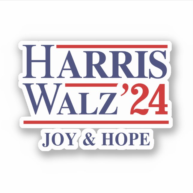 Retro Harris Walz '24 - Joy and Hope Aufkleber (Vorderseite)