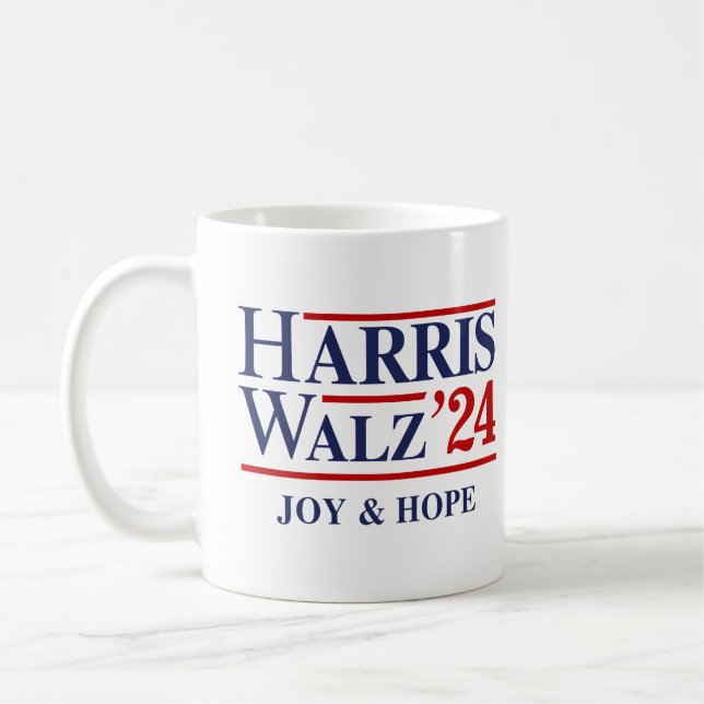 Retro Harris Walz '24 - Joy and Hope Kaffeetasse (Links)