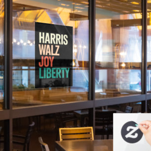 Retro Harris Walzer 2024 Harris Walz Freude Freihe Fensteraufkleber