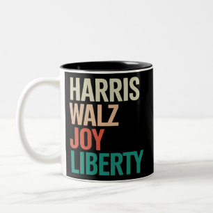 Retro Harris Walzer 2024 Harris Walz Freude Freihe Zweifarbige Tasse