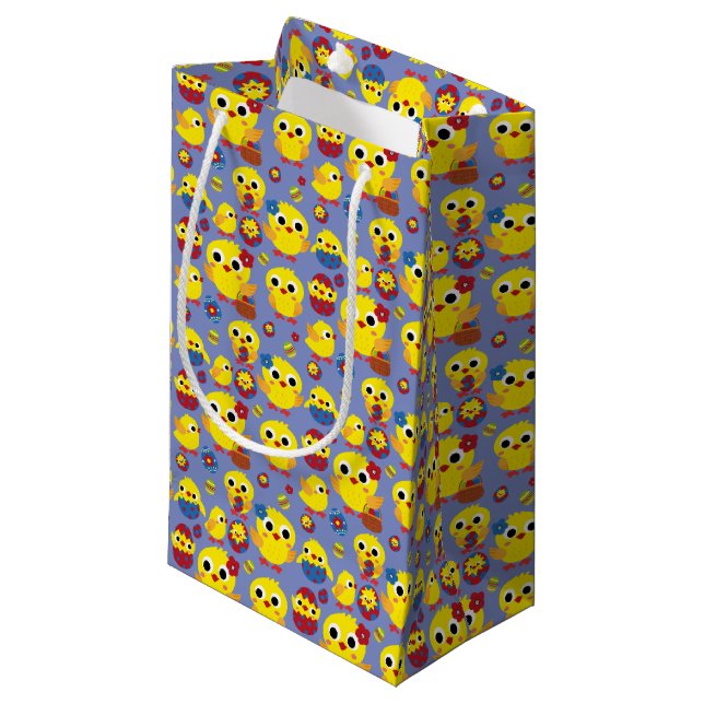 Retro Hatch Ostereier Kleine Geschenktüte (Vorderseite Schrägansicht)