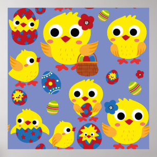 Retro Hatch Ostereier Poster