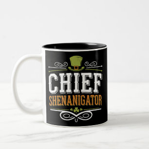 Retro Häuptling Shenanigator Glücklicher Leprechau Zweifarbige Tasse