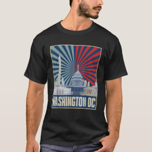 Retro Hauptstadt Hill Washington DC American Flag T-Shirt
